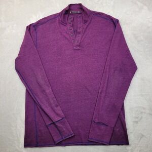 Agave Sweater Men Large Henley Sweatshirt Jake Stretch Standard Crows Nest Adult